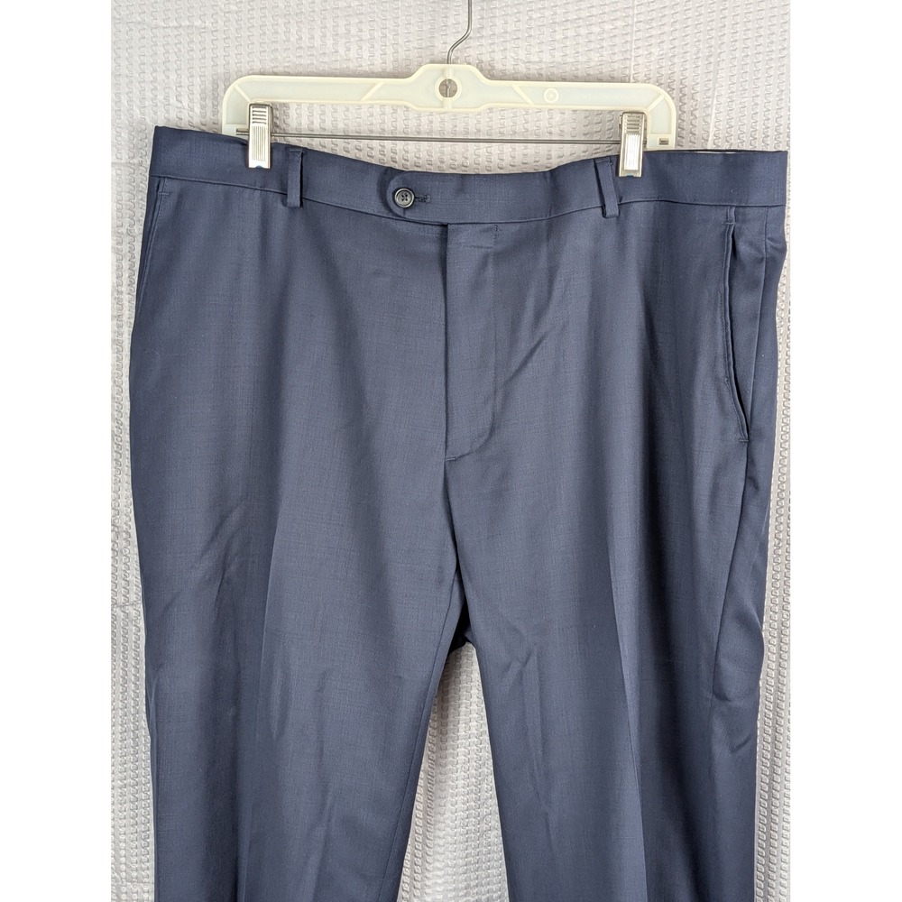 JOE Mens Navy Blue 100% Wool Dress Pants Flat Front Trousers Size 40 Waist